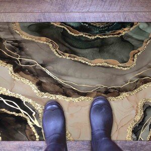 Brown Marble Rugs, Chenille Rugs, Modern Rugs, Home Decor Rug, Modern Marble Rugs, Thick Rugs, Wedding Rugs, Kitchen Rug, Area Rugs, image 6