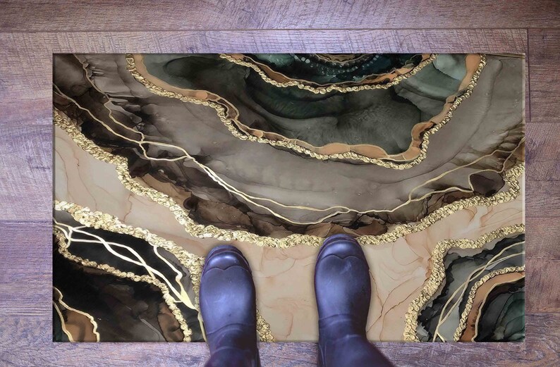Brown Marble Rugs, Chenille Rugs, Modern Rugs, Home Decor Rug, Modern Marble Rugs, Thick Rugs, Wedding Rugs, Kitchen Rug, Area Rugs, image 6