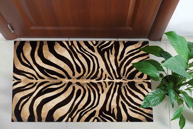 Zebra Rug, Zebra Pattern Rugs, Black Rugs, Modern Rugs, Salon Decor Rug, Hallway Rug, Cool Rug, Wall Hanging Rug, Bridesmaid Gift, image 5
