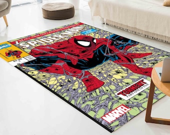 Alfombra Spiderman, Alfombra de dibujos animados, Alfombra de niño, Alfombras para niños, Regalo para él, Regalo para ella, Alfombra lavable a máquina, Alfombra de dormitorio, Alfombra de patrón,