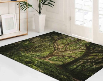 Alfombras con paisajes de árboles antiguos, alfombras con árboles, alfombras con paisajes naturales, alfombras con paisajes, alfombras estampadas, alfombras personalizadas, alfombras lavables a máquina, alfombras tipo pasillo,