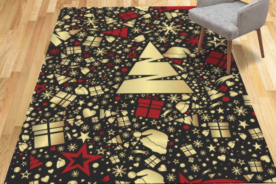 Christmas Pattern Rug, Noel Rugs, Xmas Rugs, Modern Rug, Luxury Rug, 3D ...