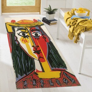 Picasso Rugs, Exhibition Rugs, Minimal Rugs, Reproduction Rugs, Office Rug, Saloon Rug, Gift For Her, Office Decor Rug, Thick Rug, image 6