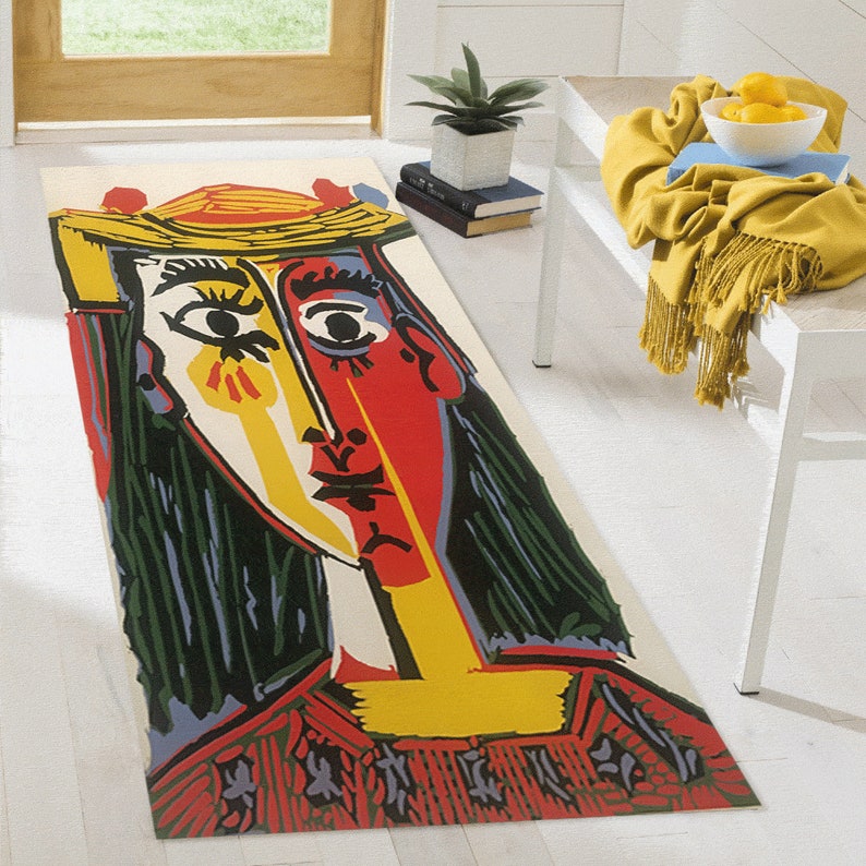 Picasso Rugs, Exhibition Rugs, Minimal Rugs, Reproduction Rugs, Office Rug, Saloon Rug, Gift For Her, Office Decor Rug, Thick Rug, image 6