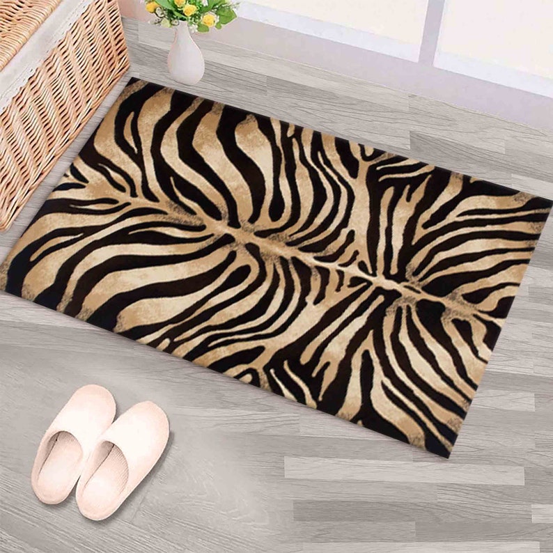 Zebra Rug, Zebra Pattern Rugs, Black Rugs, Modern Rugs, Salon Decor Rug, Hallway Rug, Cool Rug, Wall Hanging Rug, Bridesmaid Gift, image 6
