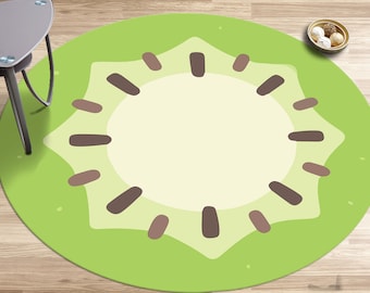 Thick Rug, Runner Rug, Luxury Rug, Gift For Her, Kiwi Rugs, Green Rugs, Modern Rugs, Machine Washable Rug, 3D Printed Rug, Bath Rug,