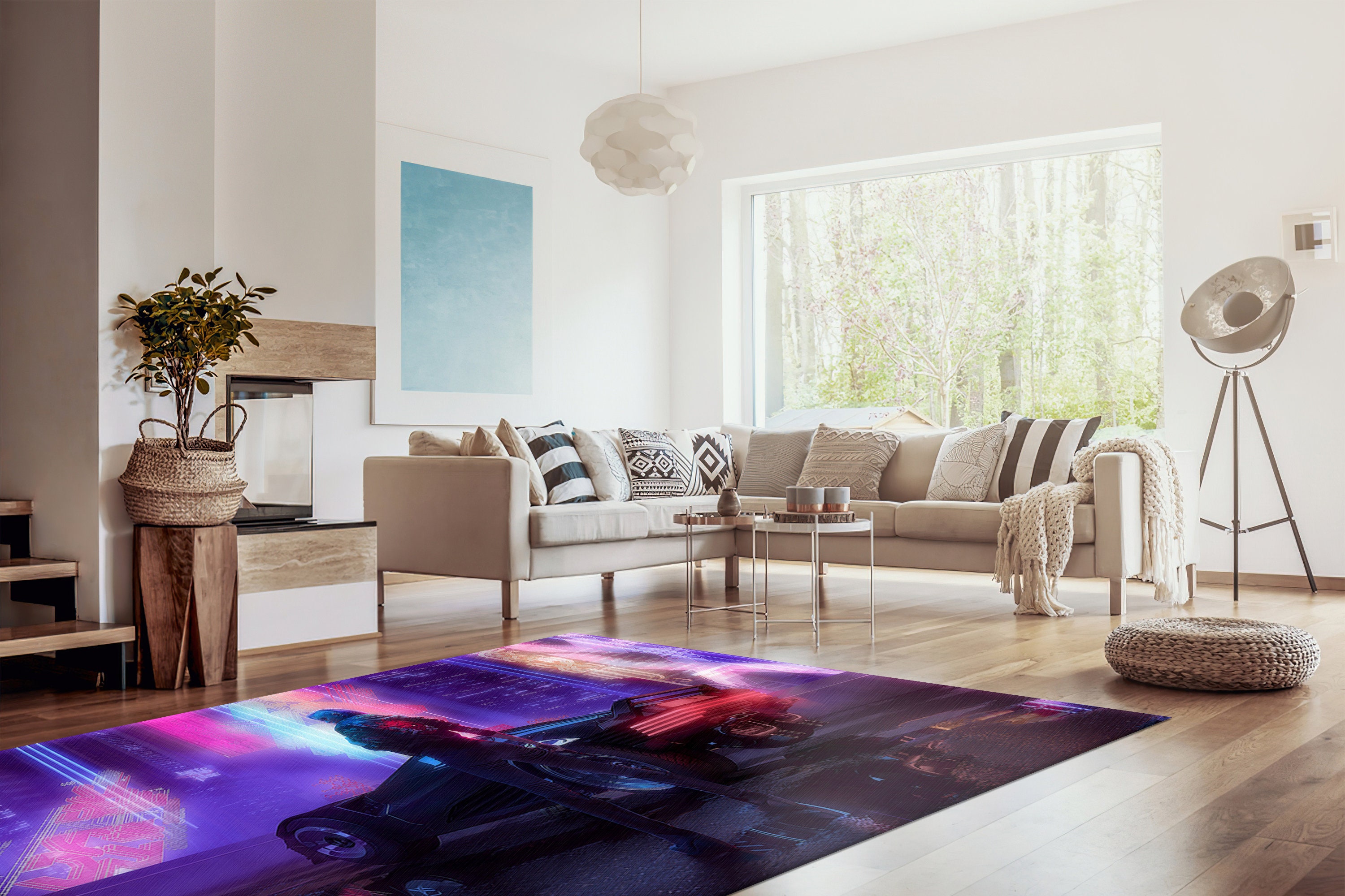Cyberpunk Rug Texture Modern Rugs, Thick Rug, Cyberpunk Rugs, Gift for Him Rugs, Abstract Rug ...
