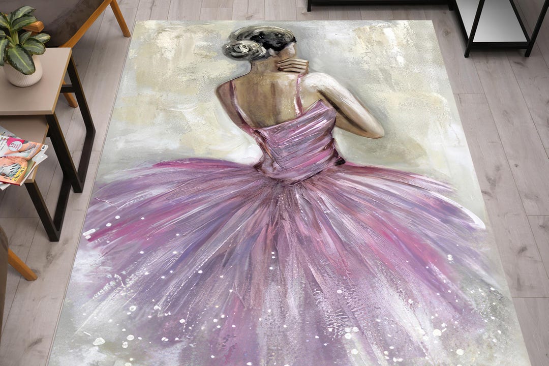 Ballerina Rugs, Dancer Rugs, Pink Rug, Modern Rugs, Door Mat, Colorful ...