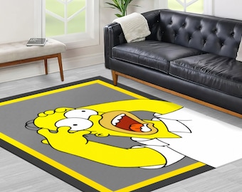 Chenille Rugs, Simpsons Rugs, Office Rugs, Simpsons Lover Gift Rug, Kids Rugs, Modern Rugs, Kitchen Rug, Personalized Rugs, Yellow Rugs,