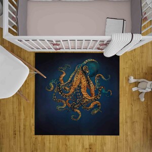 Personalizeds Rug, Octopus Rugs Modern Rug, Indoor Rugs, Personalized Gifts Rugs, Runner Rugs, Animal Rugs, Octopus Rugs, Chenille Rug, image 3