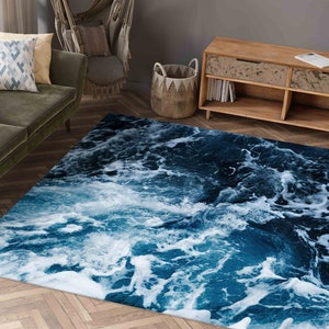 View Rug, Thin Rug, Modern Rugs, Bridesmaid Gift Rug, Popular Rug, Sea Rug, Wave View Rugs, Aesthetic Ocean Rugs, Wedding Rug, Farmhouse Rug