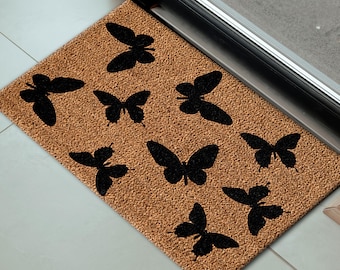 Schmetterling Teppich, Schmetterling Desing Teppich, Schmetterling Fußmatte, Tier Teppiche, Geschenk für sie, Küchenteppich, maschinenwaschbarer Teppich, Akzent Teppich,