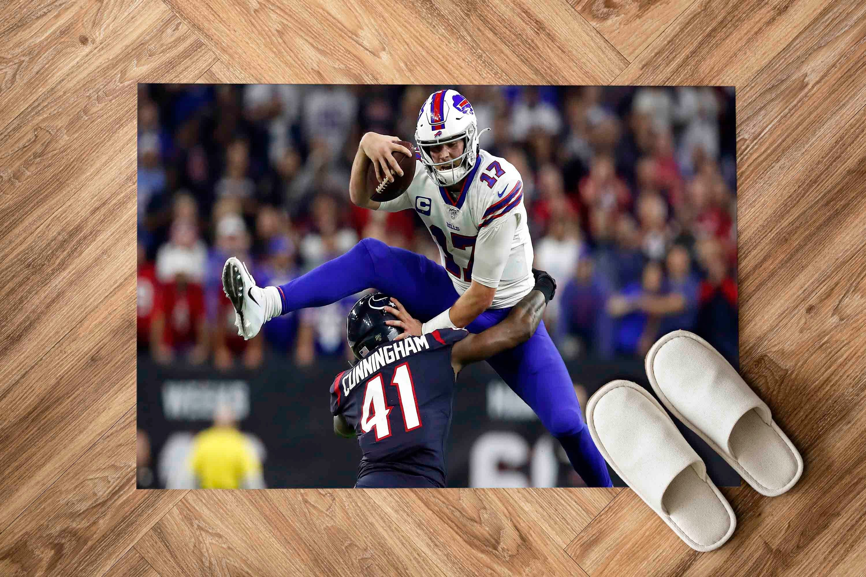 Discover Buffalo Bills Rug, Motivational Sport Rug, Boy Room Decor, Josh Allen Rug, Machine Washable Rug