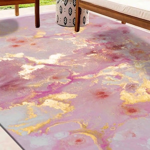 Pink Marble Rugs, Pink Rugs, Pink and Gold Marble Rug, Decorative Rugs, Personalized Gifts Rugs, Alcohol Ink Rug, Corridor Rug, Marble Rug,