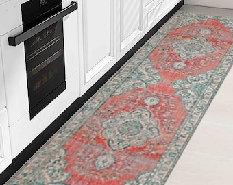 Rugs, Boho Rug, Accent Rug, Turquoise Rugs, Entryway Rugs, Kurdish Stye Rug, Bathroom Rug, Floor Rug, Farmhouse Rug, Red Rug, Home Decor,