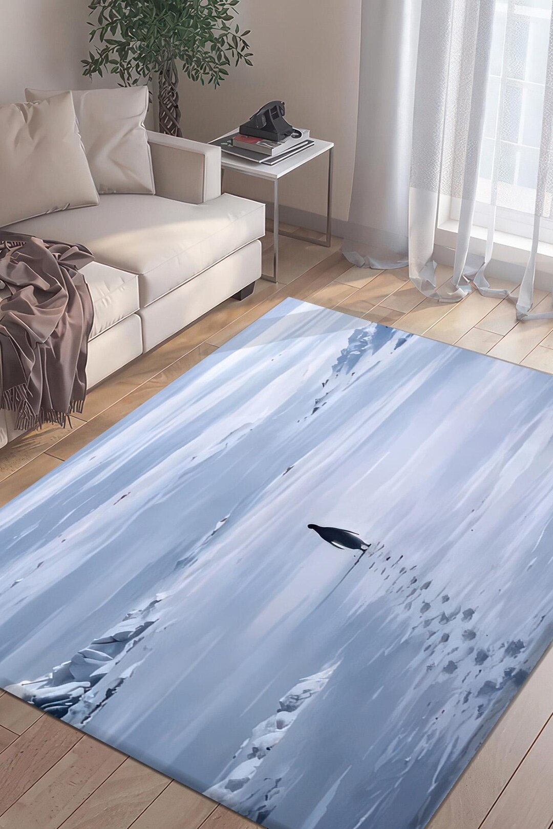 But Why Rug Decor, Nihilist Penguin Housewarming Gift, Sad Penguin Art ...
