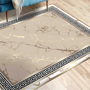 Gold Marmor Teppich, Gold Teppich, Moderner Teppich, Marmor Teppich, Marmor Teppich, Fußmatte, Esszimmer Teppich, Moderner Teppich, Maschinenwaschbarer Teppich,