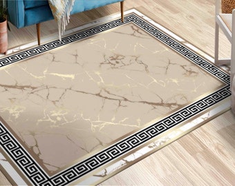 Gold Marble Rug, Gold Rugs, Modern Rug, Marble Rug, Marble Rug, Door Mat, Dining Room Rug, Modern Rug, Machine Washable Rug, Trendy Rug,