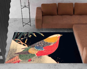 Customs Rugs, Japanese Art Bird Rugs, Animal Rugs, Japanese Rug, Animal Rugs Stair Rug, Area Rug, Personalizeds Rug, Living Room Rugs,
