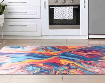 Colorful Abstract Rug, Hallway Rugs, Modern Rug Dining Room Rugs, Stair Rug, Colorful Rugs, Modern Rug, Salon Rugs, Living Room Rug,