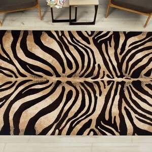 Zebra Rug, Zebra Pattern Rugs, Black Rugs, Modern Rugs, Salon Decor Rug, Hallway Rug, Cool Rug, Wall Hanging Rug, Bridesmaid Gift, image 2