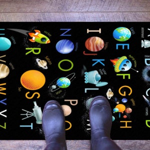 Floor Rug, Educational Alphabet Rug, Black Rugs, Educational Rugs, Pattern Rugs, Kids Rug, Kids Alphabet Rugs, Cute Rug, Kids Room Decor, image 6