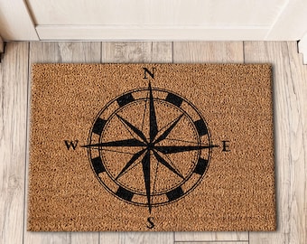 Alfombras Compass, Felpudo moderno, Felpudo Compass, Alfombras modernas, Alfombra fina, Alfombra para exterior, Regalo para el hogar, Alfombra de oficina, Alfombra para escalera,