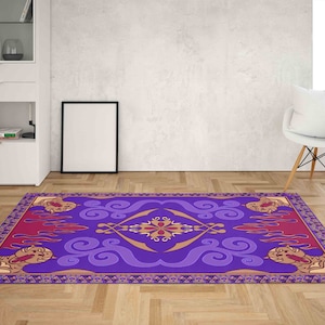 Large Rug, Dining Room Rug, Modern Rug, Rug, Salon Rug, Office Rug, Aladdin's Rug, Purple Rugs, Wedding Rugs, 3D Printed Rugs, Kids Room Rug