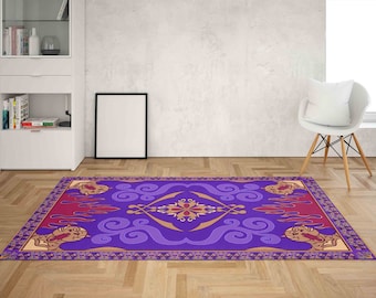 Large Rug, Dining Room Rug, Modern Rug, Rug, Salon Rug, Office Rug, Aladdin's Rug, Purple Rugs, Wedding Rugs, 3D Printed Rugs, Kids Room Rug