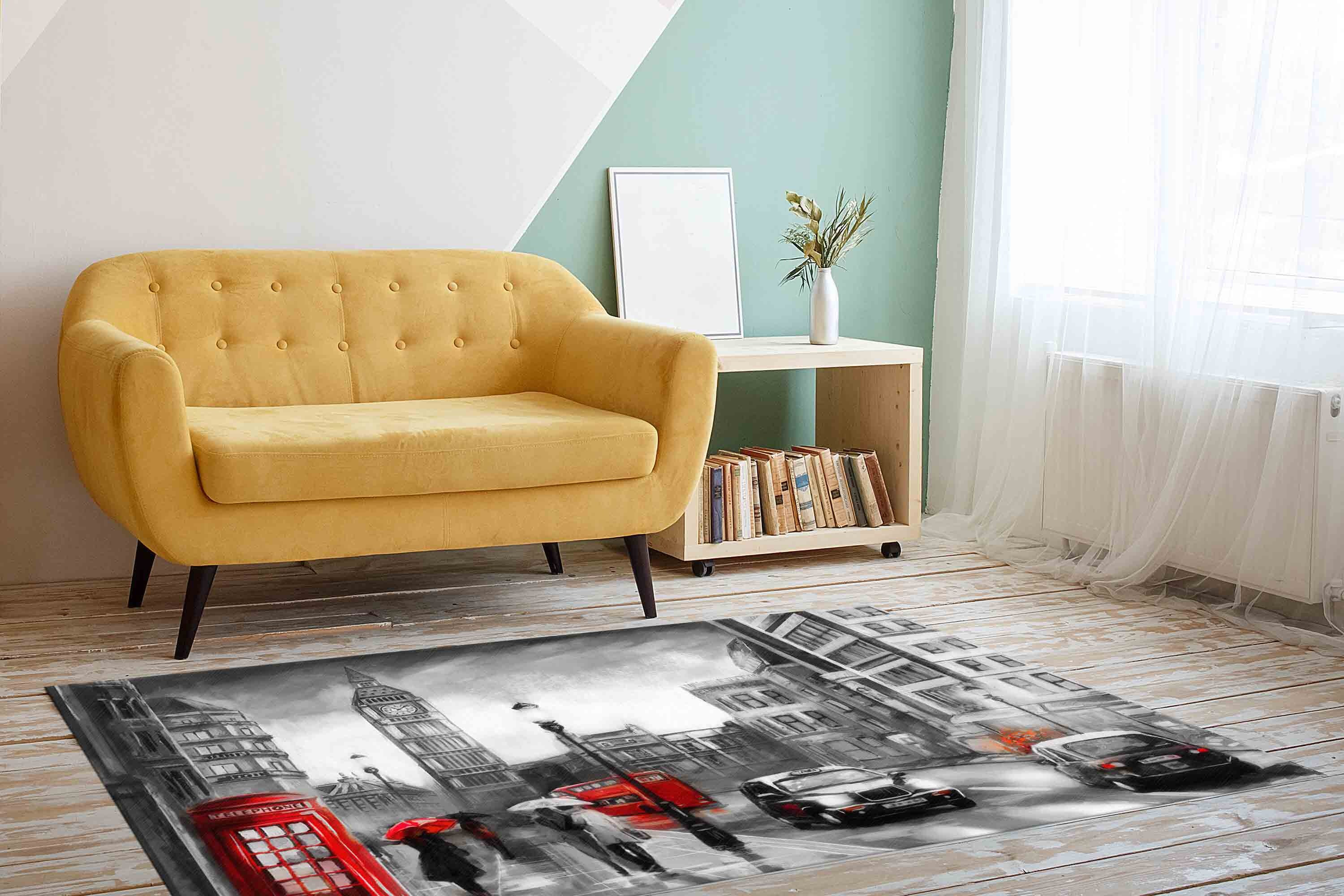 Telephone Rug Red Umbrella Rugs, 3D Printeds Rug, View Rug, Non-slip Carpet Rug ...