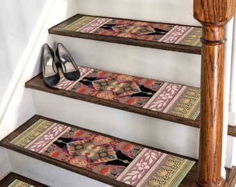 Alfombras rosas y verdes, alfombras con estampados étnicos, alfombras de moda, alfombras modernas, alfombra para escaleras, alfombra colorida, alfombra para pasillo, alfombra para decoración del hogar, alfombra para escalones, alfombra suave