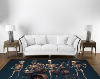 Alfombra de esqueleto, alfombra de calavera, alfombra moderna, alfombra musical, alfombra genial, alfombra para exteriores, regalo para el hogar, alfombra popular, regalo para ella, alfombra para sala de estar,