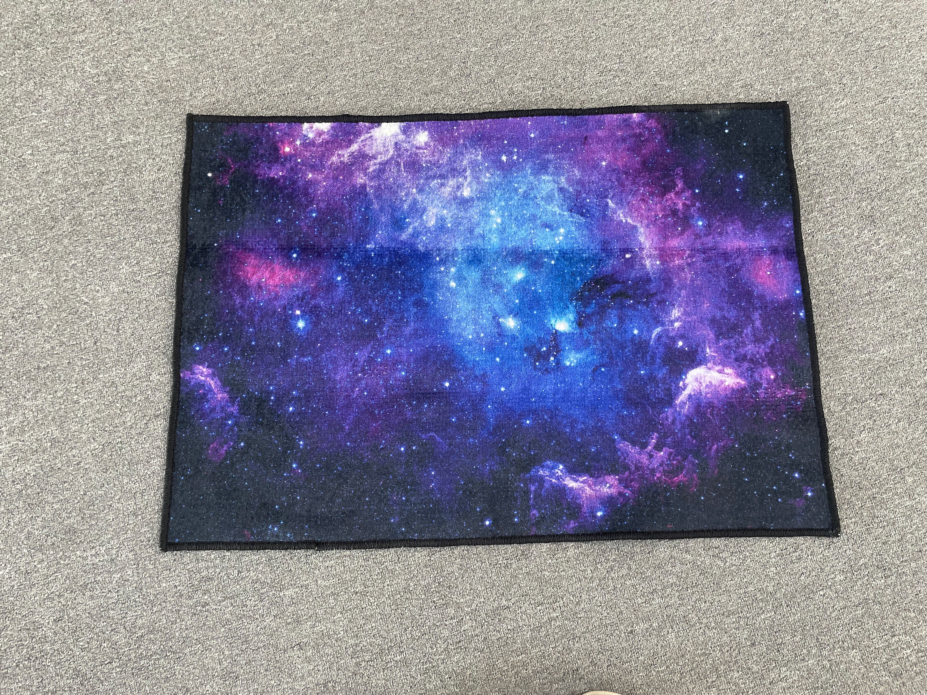 Floor Rug, Pattern Rug, Purple and Blue Rug, Easy to Clean Rugs, View Rug, Starry Sky Landscape Rug, Entryway Rug, Galaxy Rugs, Printed Rug,