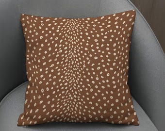 Bambi Pillow Cover 20x20, Deer Pattern Throw Pillow, Woodland Animal Cushion, Boho Nursery Decor, Nature Inspired Home Accent
