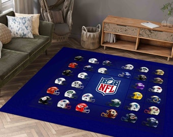 Floor Rug, NFL Rugs, Gym Rug, Trendy Rugs, Gift Rugs, American Football Rug, Gift For Him Rug, Navy Blue Rug, Saloon Rugs, Decorative Rug,