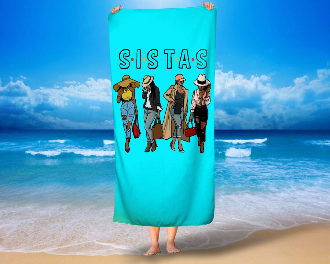 SISTAS Beach Towelpersonalized Girls Trip Beach Towel Etsy