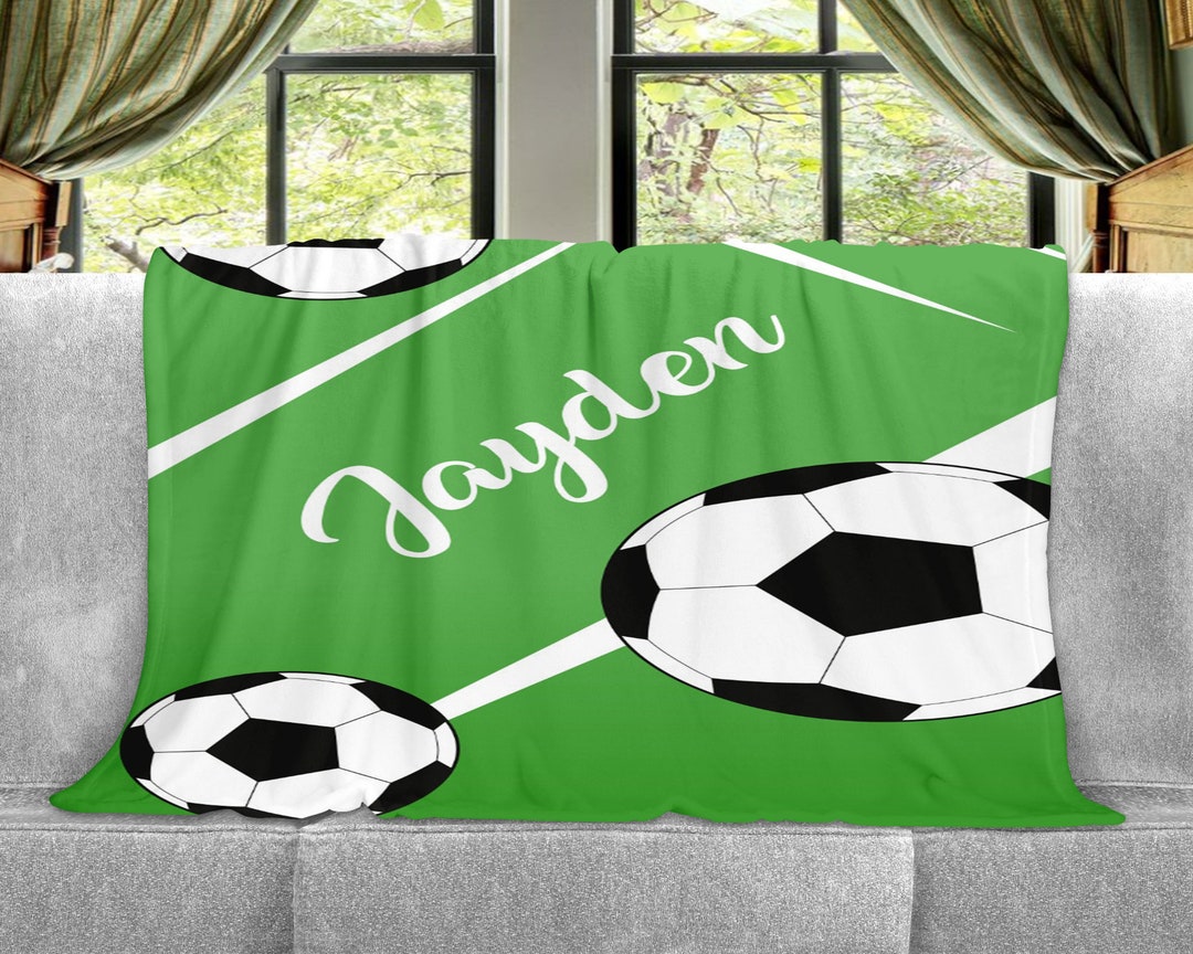Personalized Soccer Blanket Custom Soccer Ball Blanket Etsy