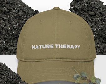 Nature Therapy Hat | Eco-conscious Organic Hat | Sustainable Cotton Baseball Cap | Nature Lovers' Hat | Hiking Hat | Luxury Unisex Hat