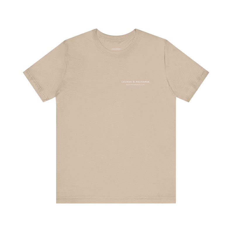 T-shirt unisex a maniche corte Lounge & Recharge, T-shirt sostenibile consapevole, T-shirt super comoda unisex, maglietta versatile, maglietta essenziale immagine 1