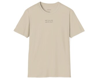 L'arte è vita, la vita è arte, maglietta unisex a maniche corte unisex, maglietta per gli amanti dell'arte, maglietta essenziale di lusso super morbida