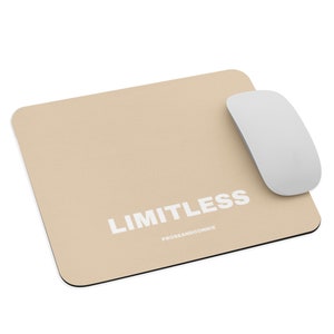 Limitless Luxury Office Décor Mousepad, Neutral WFH Mousepad, Inspirational Home Office Décor, Motivational Office Desk Accessory