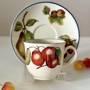 Staffordshire Autumn Fayre Cup & Saucer Set (9 cups, 10 saucers)