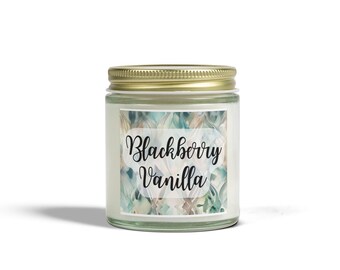 Black Vanilla Scented Candle, Coconut Apricot Wax, Relaxing Aroma (4oz, 9oz)