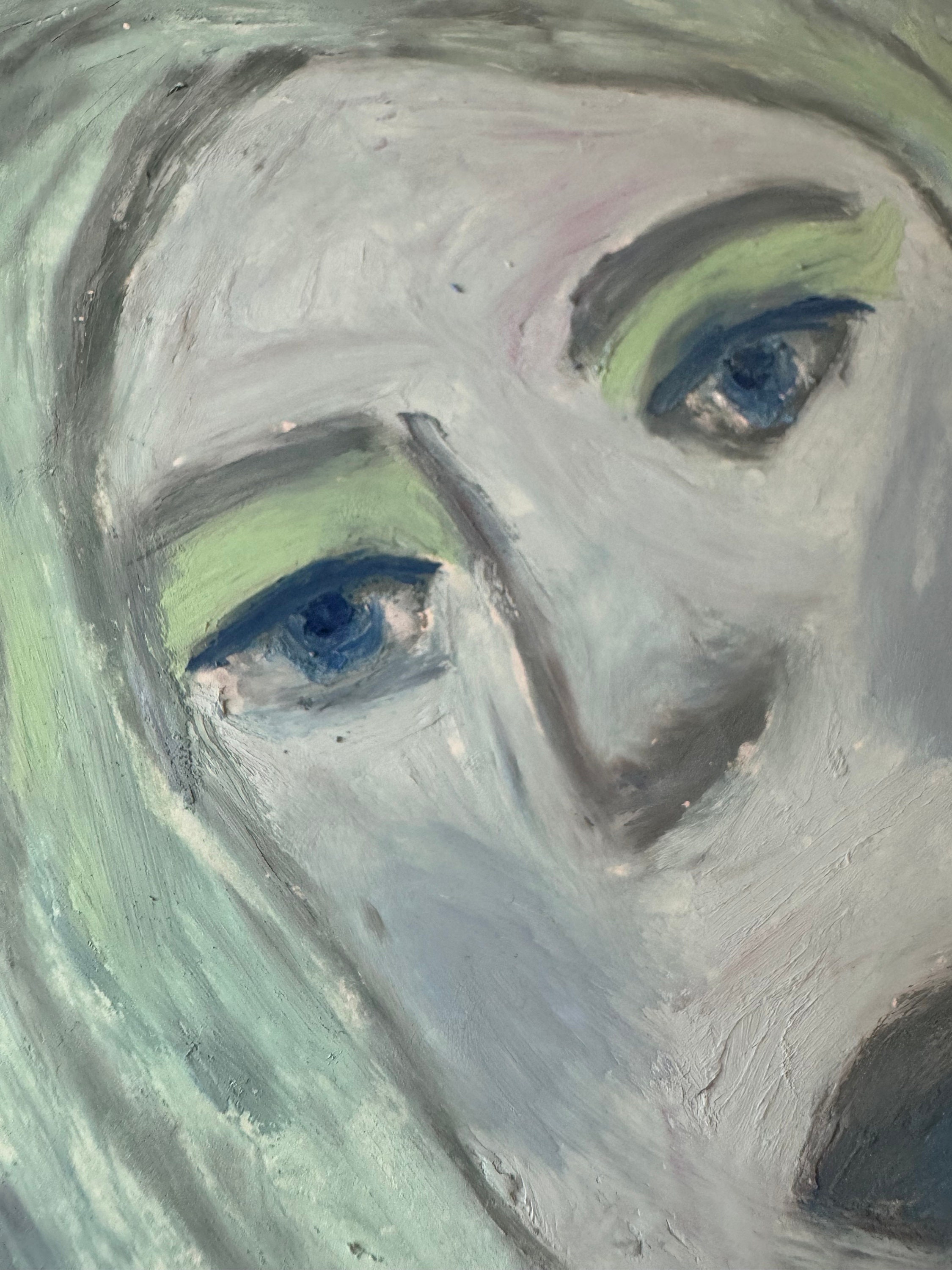 Original Oil Pastel Portrait Art: Hand-drawn Home Decor (9x12 In) - Etsy