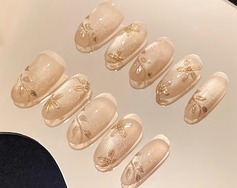 Custom Cat Eye Aurora Press On Nails|Hand drawn nails|Gift Nails|Hand Made Fake Nails|Faux Acrylic Nails|Gel Nails|Holiday Nails