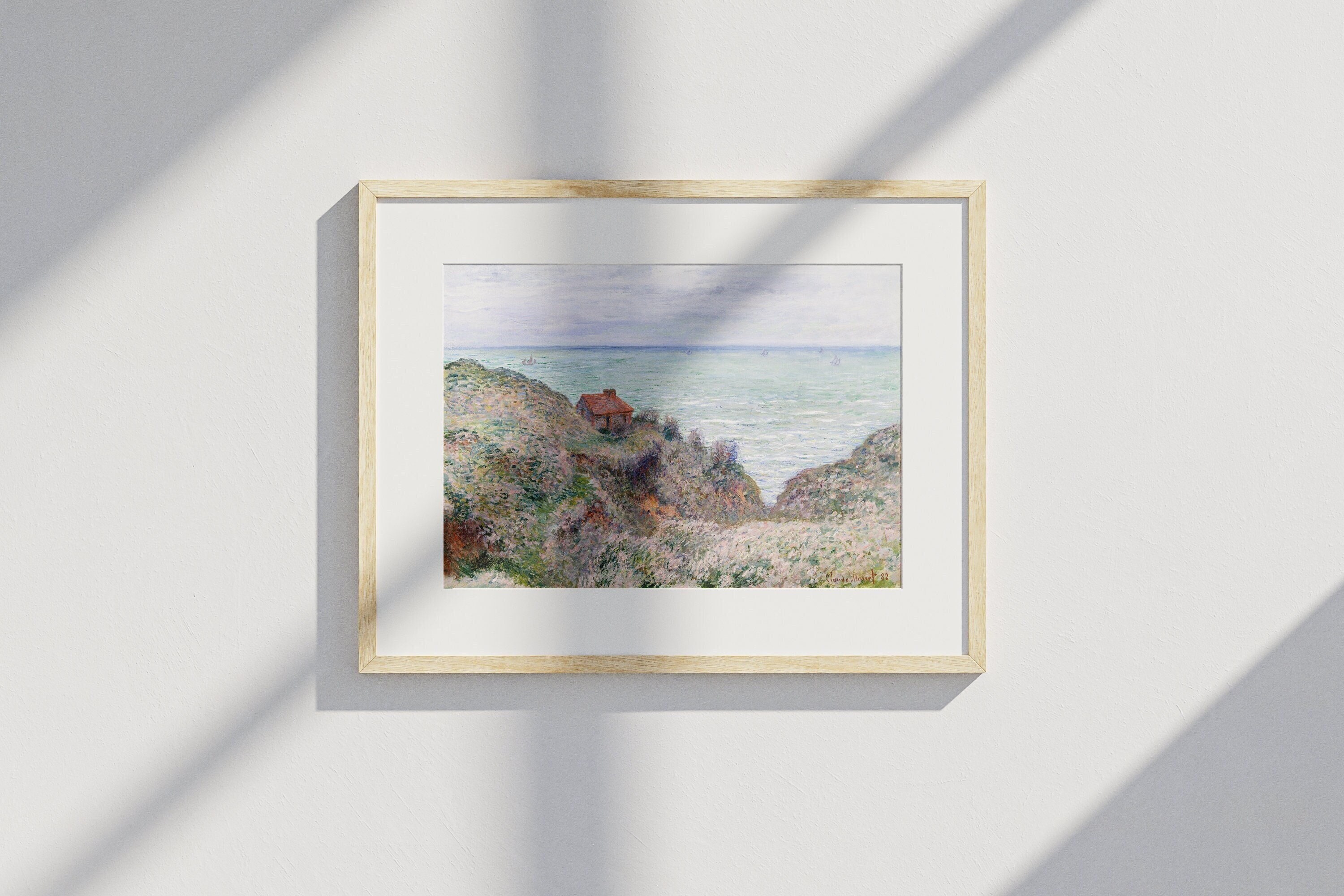 Cabin of the Customs Watch (1882) - Claude Monet | vintage | landscape poster vintage | french art | impressionism