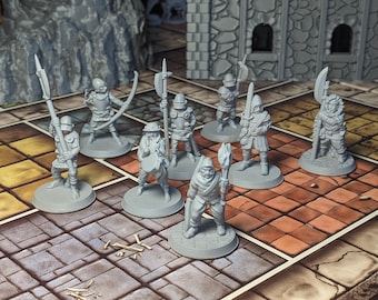 Human Soldiers Part 1 / 28mm D&D and Warhammer Miniatures / Role-Playing Game Miniatures