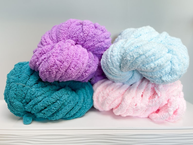 Chunky Yarn Chenille Pillow and Blanket Yarn, for Arm Knitting, Hand Knitting, Super Soft Jumbo Yarn image 1