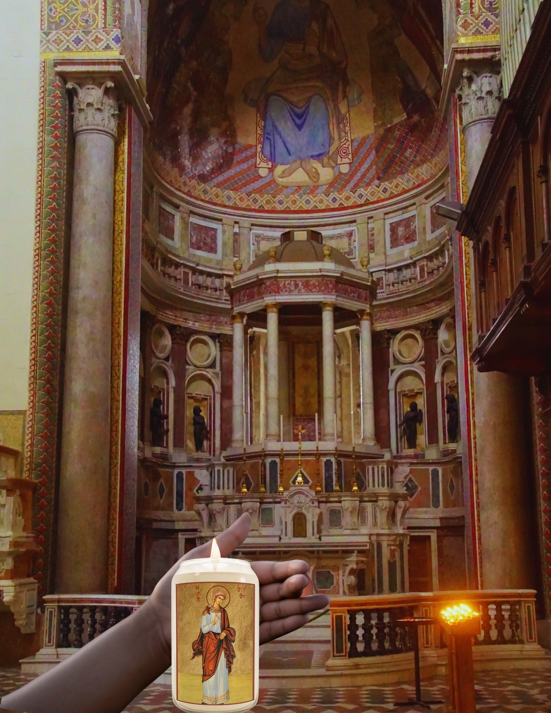 Candle of St Agata Patron Saint of Nurses and Breast Cancer Patients