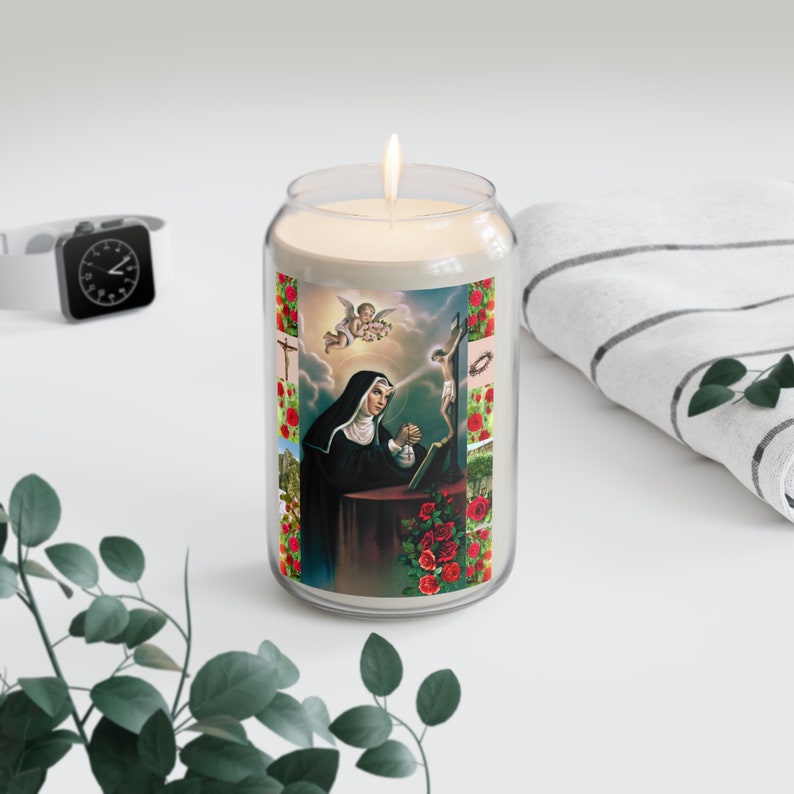 Candle of St Rita, Patron Saint of Abused Women, Mourning Wives